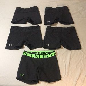 5 pairs of under armour spandex shorts size S